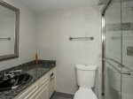 Renovated Guest Bathroom with NEW Walk In Shower at 407 Shorewood
